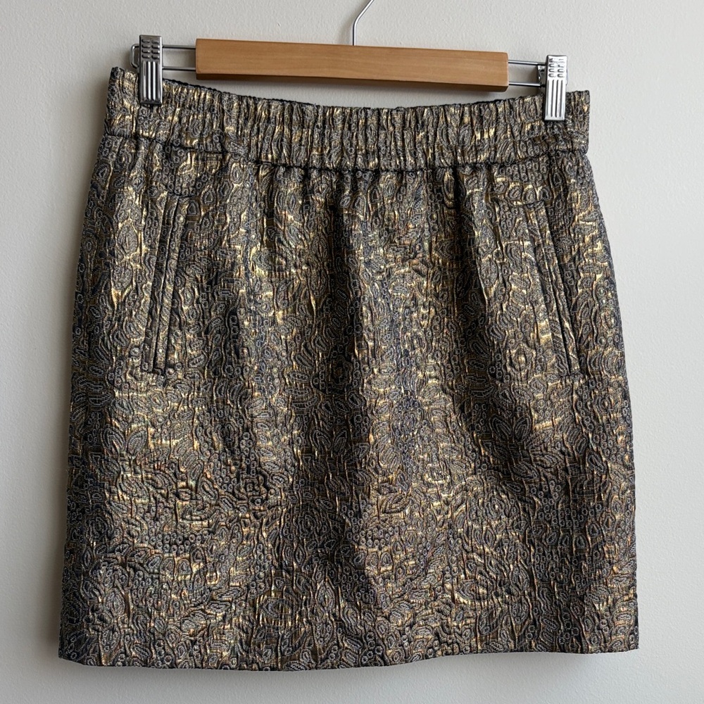 Gold Textured Loft Pencil Skirt